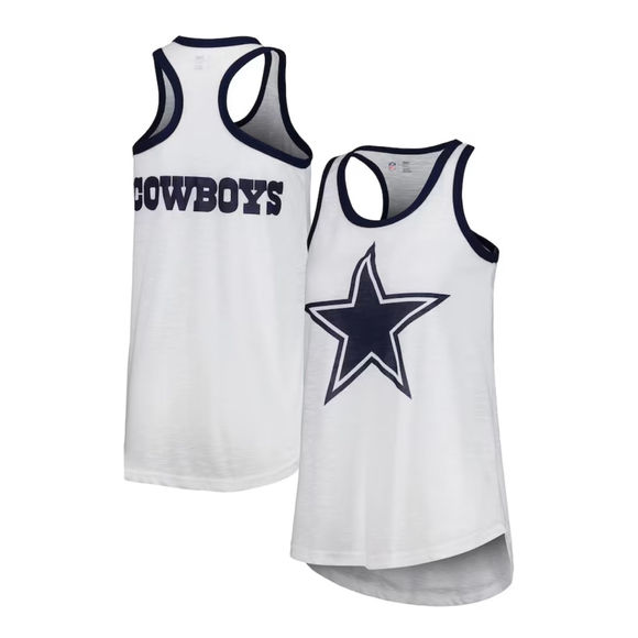 NFL Tops - NFL Cowboys Football Tank Top S White Blue